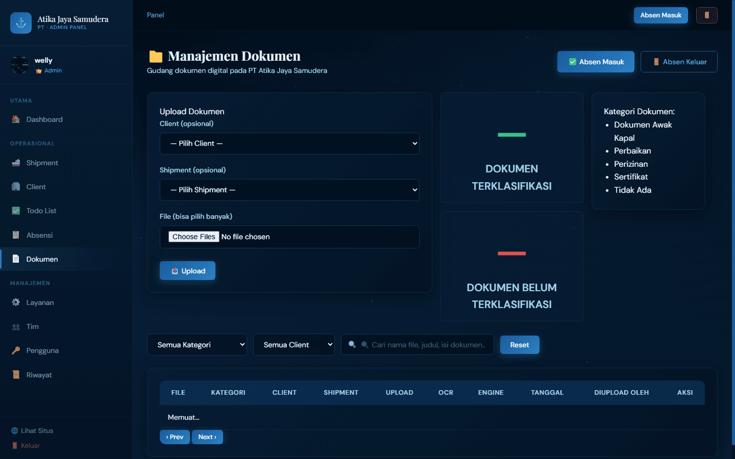 Digital document warehouse with AWS Textract OCR and automated categorization