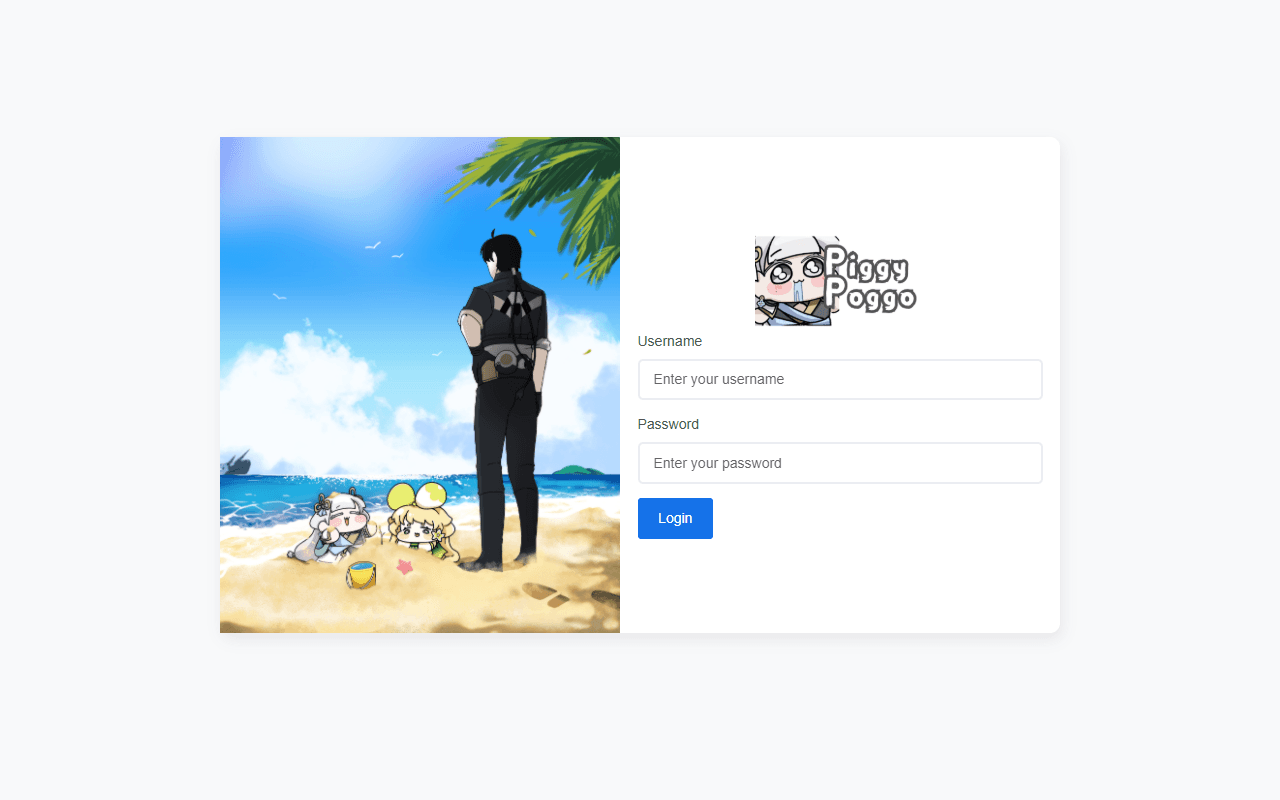 Authentication screen with custom mascot